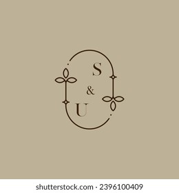 SU wedding initial logo in high quality professional design that will print well across any print media