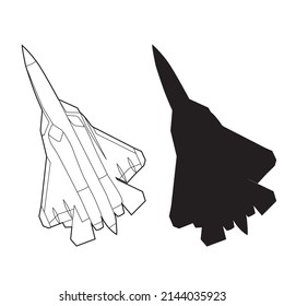 su27 jet fighter illustration vector design