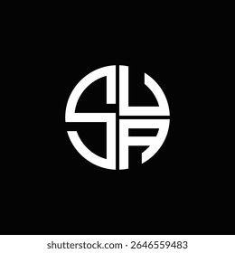 Logotipo SUA Ícone SUA Monograma SUA Letra SUA minimalista Círculo plano Design de logotipo abstrato moderno exclusivo.
