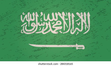 Suadi Arabia Grunge Style Flag. Vector EPS10