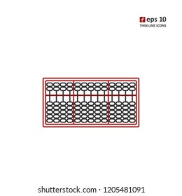 Suan-pan - vector thin line icon on white background. Symbol for web, infographics, print design and mobile UX/UI kit. Vector illustration, EPS10.