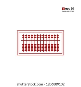 Suan-pan - vector thin line icon on white background. Symbol for web, infographics, print design and mobile UX/UI kit. Vector illustration, EPS10.