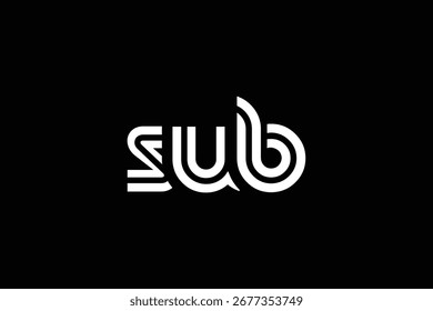 SUB Criativo único moderno carta Logo Design. Elegante Monograma Logo Design com elementos decorativos e tipografia