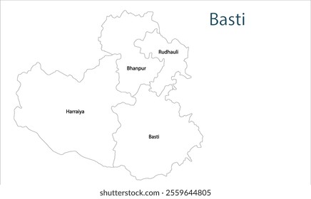 Sub division of Basti map, Basti District, Uttar Pradesh State, Republic of India, Government of  Uttar Pradesh, Indian territory, Eastern India, politics, village, tourism