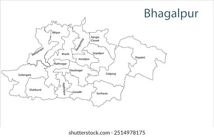 Sub division of Bhagalpur district map, Bhagalpur District, Bihar State, Republic of India, Government of Bihar, Indian territory, Eastern India, politics, village, tourism