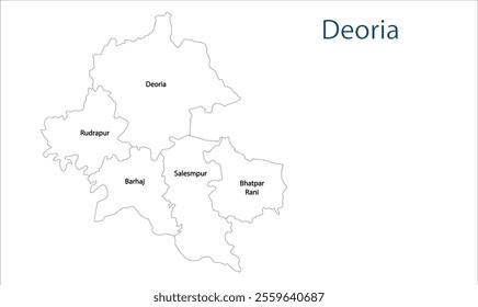 Sub division of Deoria map, Deoria District, Uttar Pradesh State, Republic of India, Government of  Uttar Pradesh, Indian territory, Eastern India, politics, village, tourism