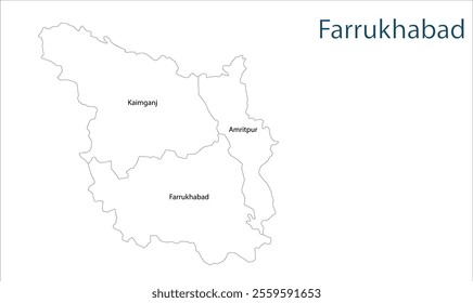 Sub division of Farrukhabad District map, Farrukhabad District, Uttar Pradesh State, Republic of India, Government of  Uttar Pradesh, Indian territory, Eastern India, politics, village, tourism