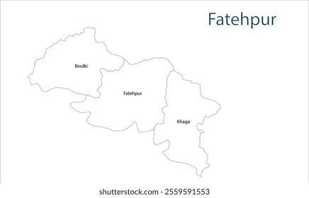 Sub division of Fatehpur District map, Fatehur District, Uttar Pradesh State, Republic of India, Government of  Uttar Pradesh, Indian territory, Eastern India, politics, village, tourism