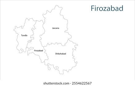 Sub division of Firozabad District map, Firozabad District, Uttar Pradesh State, Republic of India, Government of  Uttar Pradesh, Indian territory, Eastern India, politics, village, tourism