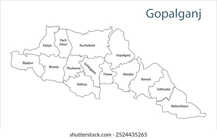 Sub division of Gopalganj district map, Gopalganj District, Bihar State, Republic of India, Government of Bihar, Indian territory, Eastern India, politics, village, tourism