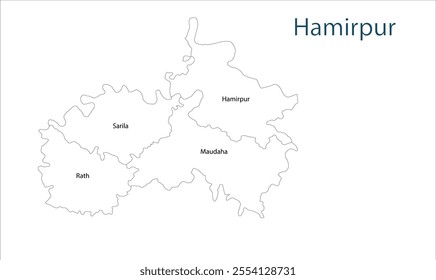 Sub division of Hamirpur District map, Hamirpur District,Uttar Pradesh State, Republic of India, Government of  Uttar Pradesh, Indian territory, Eastern India, politics, village, tourism