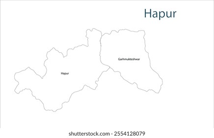 Sub division of Hapur District map, Hapur District,  Uttar Pradesh State, Republic of India, Government of  Uttar Pradesh , Indian territory, Eastern India, politics, village, tourism