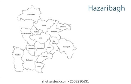 Sub division of Hazaribagh District map, Hazaribagh District, Jharkhand state, Republic of India, Government of Jharkhand, Indian territory, Eastern India, politics, village, tourism