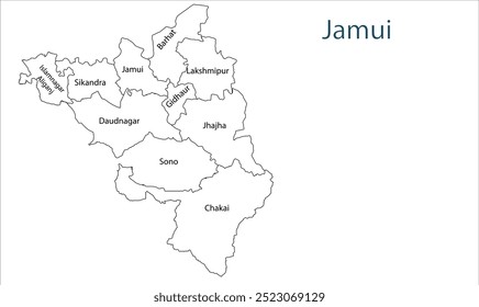 Sub division of Jamui district map, Jamui District, Bihar State, Republic of India, Government of Bihar, Indian territory, Eastern India, politics, village, tourism