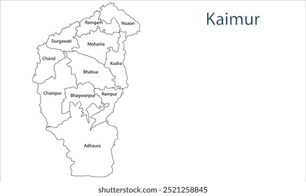 Sub division of Kaimur district map, Kaimur District, Bihar State, Republic of India, Government of Bihar, Indian territory, Eastern India, politics, village, tourism