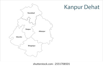 Sub division of Kanpur Dehat map, Kanpur Dehat District,  Uttar Pradesh State, Republic of India, Government of  Uttar Pradesh , Indian territory, Eastern India, politics, village, tourism