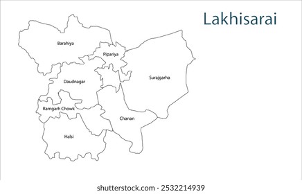 Sub division of Lakhisarai District map, Lakhisarai District, Bihar State, Republic of India, Government of Bihar, Indian territory, Eastern India, politics, village, tourism