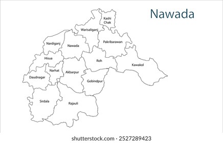 Sub division of Nawada District map, Nawada District, Bihar State, Republic of India, Government of Bihar, Indian territory, Eastern India, politics, village, tourism