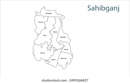 Sub division of Sahibganj District map, Sahibganj District, Jharkhand state, Republic of India, Government of Jharkhand, Indian territory, Eastern India, politics, village, tourism