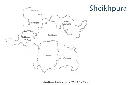 sub division of Sheikhpura District map ,Sheikhpura District, Bihar State, Republic of India, Government of Bihar, Indian territory, Eastern India, politics, village, tourism