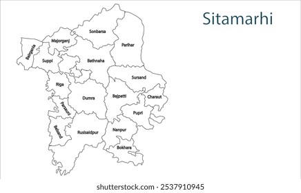 Sub division of Sitamarhi District map ,Sitamarhi District, Bihar State, Republic of India, Government of Bihar, Indian territory, Eastern India, politics, village, tourism