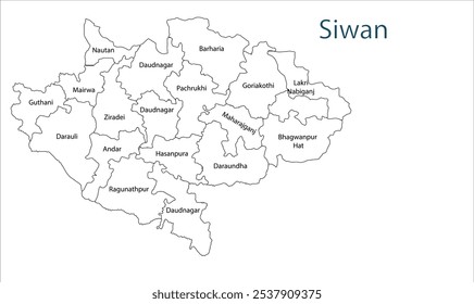 Sub division of Siwan District map ,Siwan District, Bihar State, Republic of India, Government of Bihar, Indian territory, Eastern India, politics, village, tourism