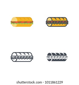 Sub food flat line icon