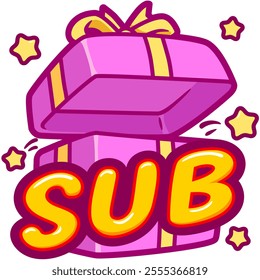 sub gift box cartoon emote