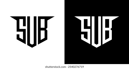 SUB letter logo design with white background in illustrator, vector logo modern alphabet font overlap style, calligraphy designs for logo, Poster, Invitation, etc.
