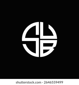 SUB-Logo SUB-Symbol SUB-Monogramm SUB-Buchstabe minimalistisch Circle flach Einzigartiges modernes abstraktes Logo-Design.
