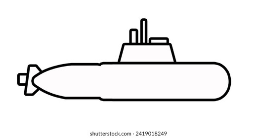 Sub marine line icon vector illustration.  Simple icon for websites, web design, mobile app, info graphics on white background.