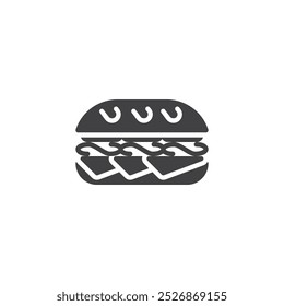 Sub sándwich con relleno icono de Vector. cartel plano lleno para concepto móvil y Diseño web. Icono de glifo Sub Sandwich. Símbolo, ilustración del logotipo. Gráficos de Vector
