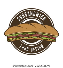 Sub Sandwich Restaurant Logo Design-Vorlage
