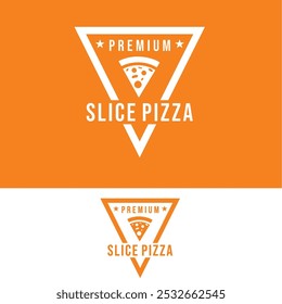 ícone do logotipo da pizza do submarino no estilo de cor laranja claro