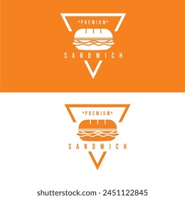 Unterwasser-Sandwich-Logo-Symbol in hellorange Farbe