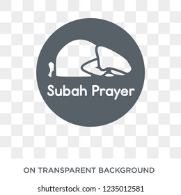 Subah Prayer icon. Trendy flat vector Subah Prayer icon on transparent background from Religion  collection. 