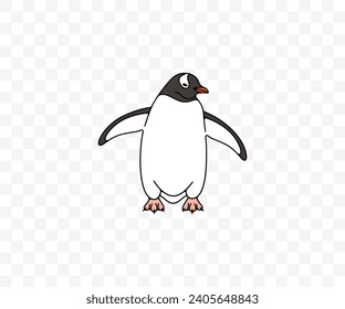 Subantarctic penguin or gentoo penguins, graphic design. Animal, bird, avian, feathered, antarctica and nature, vector design and illustration