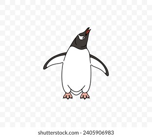 Subantarctic penguin or gentoo penguins, graphic design. Animal, bird, avian, feathered, antarctica and nature, vector design and illustration