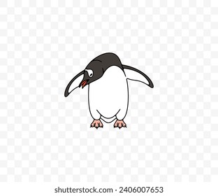 Subantarctic penguin or gentoo penguins, graphic design. Animal, bird, avian, feathered, antarctica and nature, vector design and illustration