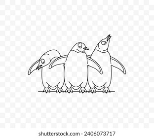 Subantarctic penguin or gentoo penguins, graphic design. Animal, bird, avian, feathered, antarctica and nature, vector design and illustration