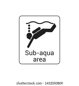 Sub-aqua area sign vector icon isolated on white background. Diver symbol modern, simple, vector, icon for website design, mobile app, ui. Vector Illustration