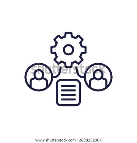 subcontracting icon with people, line vector