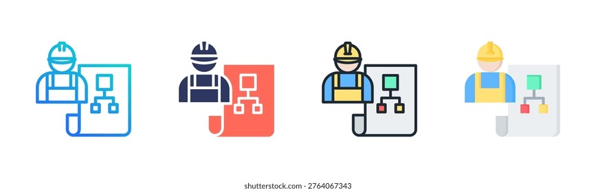 Subcontracting Icon Set Multiple Style Collection