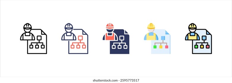 Subcontracting Multi Style Icon Set