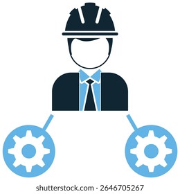 Subcontractor icon vector, representing a specialized service provider in construction. Perfect for business partnerships, project roles, skilled trades, and team collaboration in building.
