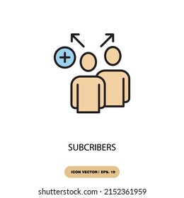 subcribers icons  symbol vector elements for infographic web
