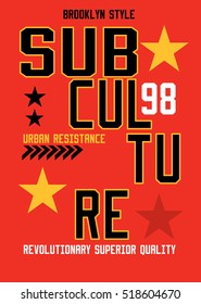 subculture brooklyn t-shirt print poster vector