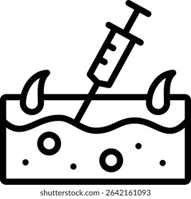 subcutaneous icon illustration design with outline, this is not made from any AI generation