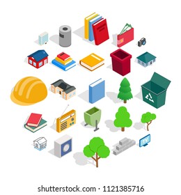 Subdual icons set. Isometric set of 25 subdual vector icons for web isolated on white background