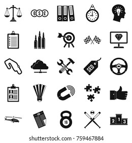 Subdual icons set. Simple set of 25 subdual vector icons for web isolated on white background